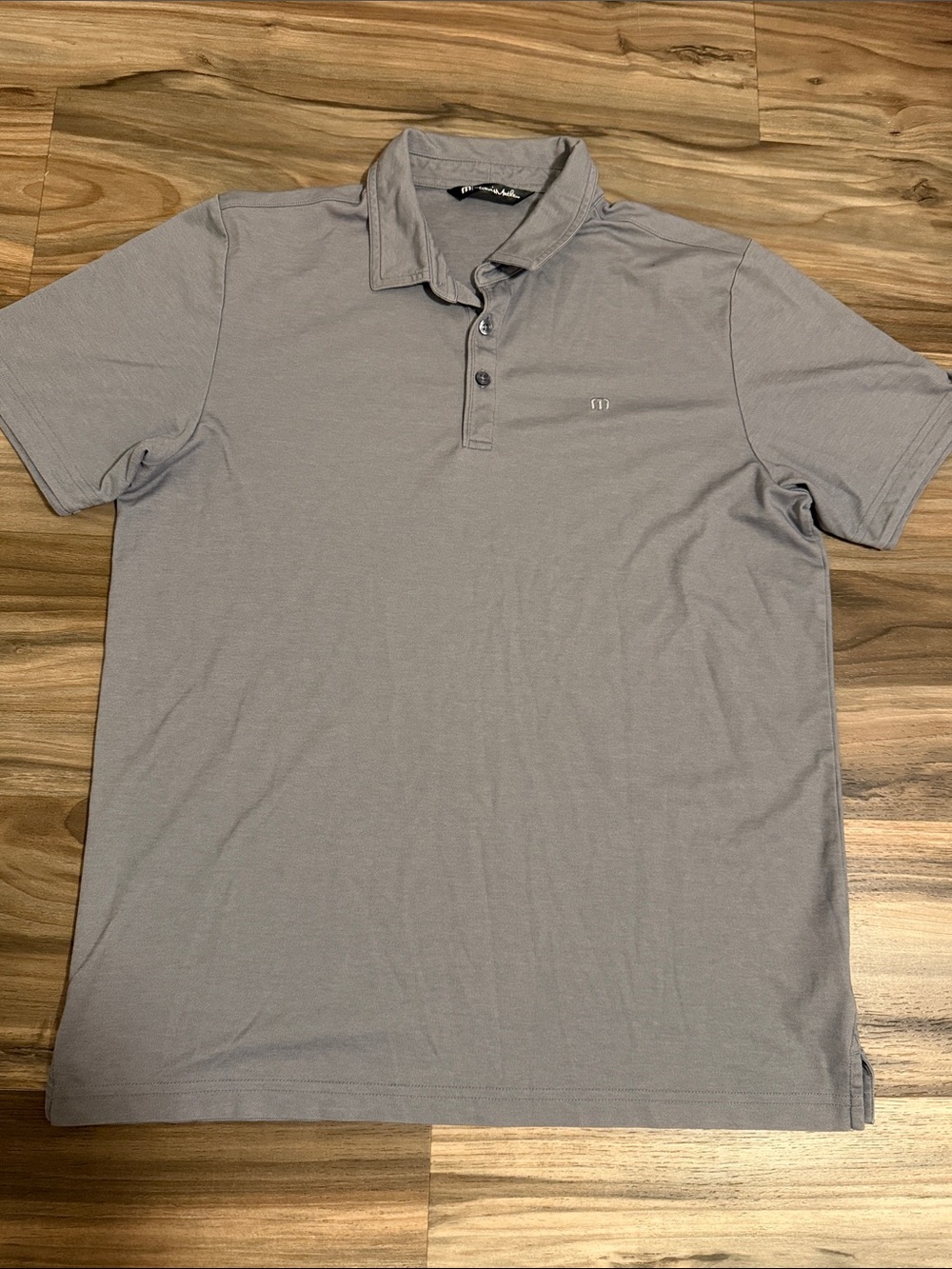 Travis Mathew Golf Polo Shirt Men’s L Gray Short Sleeve Pique Cotton Blend